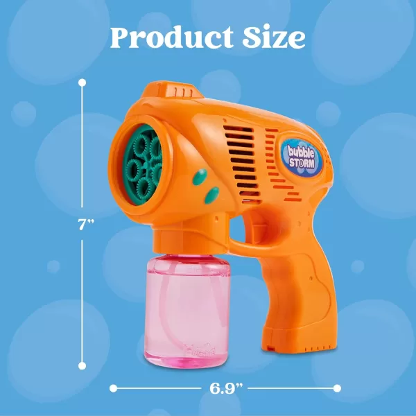 JOYIN 2 Kids Bubble Gun with 2 Bottles Bubble Refill Solution Bubble Guns Kids 48 Bubble Machine Gun for Toddlers 13 Bubble Gun Blaster Party Favors Summer Toy Outdoors Easter Birthday GiftOrangeblue