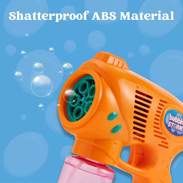 JOYIN 2 Kids Bubble Gun with 2 Bottles Bubble Refill Solution Bubble Guns Kids 48 Bubble Machine Gun for Toddlers 13 Bubble Gun Blaster Party Favors Summer Toy Outdoors Easter Birthday GiftOrangeblue