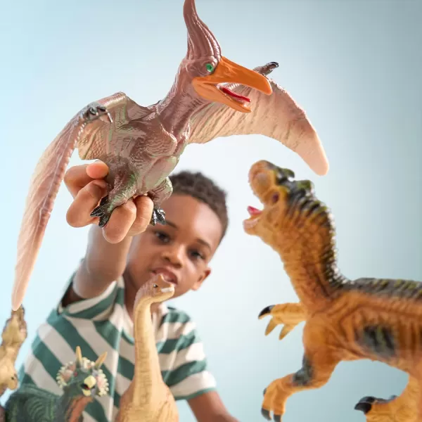 JOYIN Big Dinosaur Toys for Toddlers 6 Piece Large Soft Dinosaur Figures with an Educational Book Realistic Dinosaur Toys for Kids Ages 1 2 3 4 5 Jumbo Dinosaur Toys for Boys and Girls Gift