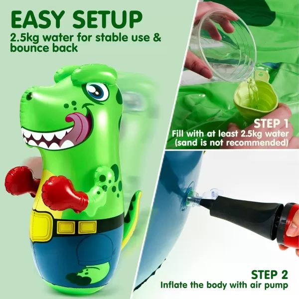 JOYIN Inflatable TRex Dinosaur Bopper 47 Inches Bop Bag Inflatable Punching Toy Kids Punching Bag with BounceBack Action