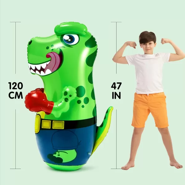 JOYIN Inflatable TRex Dinosaur Bopper 47 Inches Bop Bag Inflatable Punching Toy Kids Punching Bag with BounceBack Action