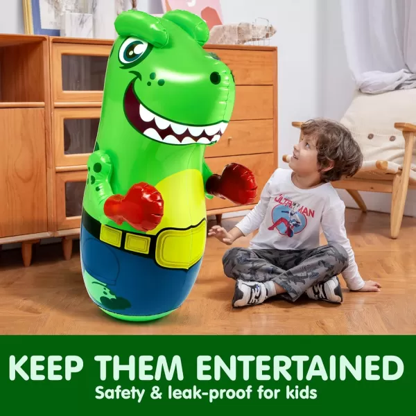 JOYIN Inflatable TRex Dinosaur Bopper 47 Inches Bop Bag Inflatable Punching Toy Kids Punching Bag with BounceBack Action