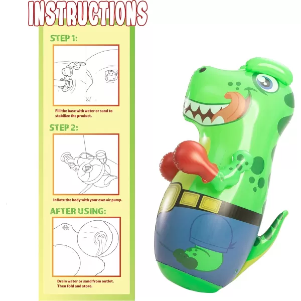 JOYIN Inflatable TRex Dinosaur Bopper 47 Inches Bop Bag Inflatable Punching Toy Kids Punching Bag with BounceBack Action