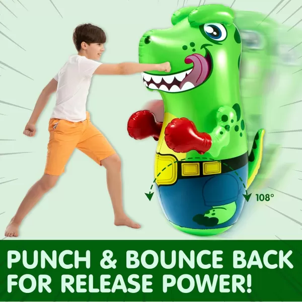 JOYIN Inflatable TRex Dinosaur Bopper 47 Inches Bop Bag Inflatable Punching Toy Kids Punching Bag with BounceBack Action