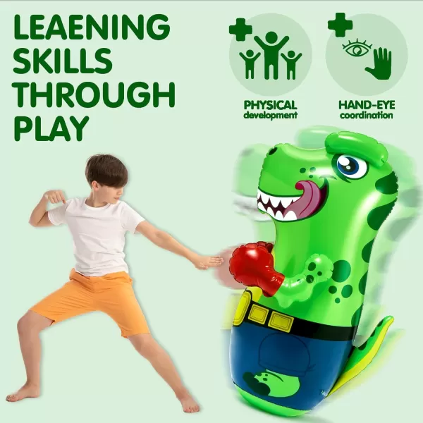 JOYIN Inflatable TRex Dinosaur Bopper 47 Inches Bop Bag Inflatable Punching Toy Kids Punching Bag with BounceBack Action