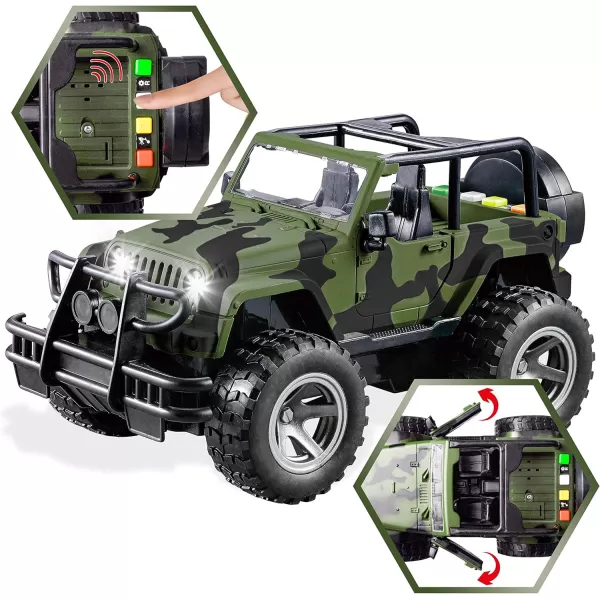 JOYIN Military Vehicles Toy Set of Friction Powered Transport Helicopter and Military Truck with Light and Sound Siren and Army Men Soldier Action Figures for Kids