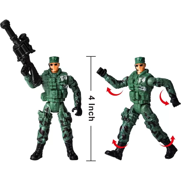 JOYIN Military Vehicles Toy Set of Friction Powered Transport Helicopter with Light and Sound Siren and Soldier Army Men Action Figures for Kids