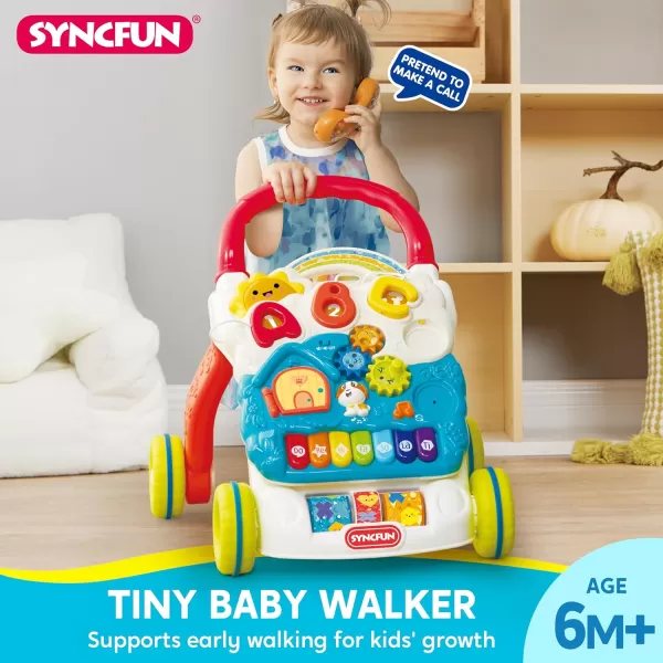 SYNCFUN Baby Learning Walker 2 in 1 Sit to Stand Learning Toys Baby Toys 612 Months Educational Toys for 1 Year Old Push Walker Gift with Wheels for Infant Boys Girls