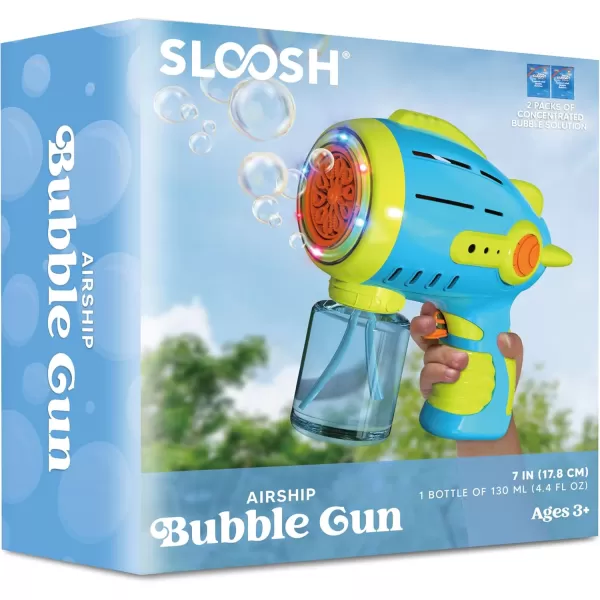 Sloosh Light Up Airship Bubble Guns for Kids Ages 48 with Bubble Refill Solution 10000 Bubbles 10 Holes Bubble Machine Gun for Toddlers Outdoor Toy Adults Summer Party Easter Gift