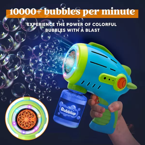 Sloosh Light Up Airship Bubble Guns for Kids Ages 48 with Bubble Refill Solution 10000 Bubbles 10 Holes Bubble Machine Gun for Toddlers Outdoor Toy Adults Summer Party Easter Gift