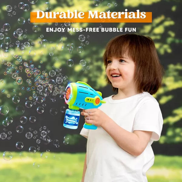 Sloosh Light Up Airship Bubble Guns for Kids Ages 48 with Bubble Refill Solution 10000 Bubbles 10 Holes Bubble Machine Gun for Toddlers Outdoor Toy Adults Summer Party Easter Gift