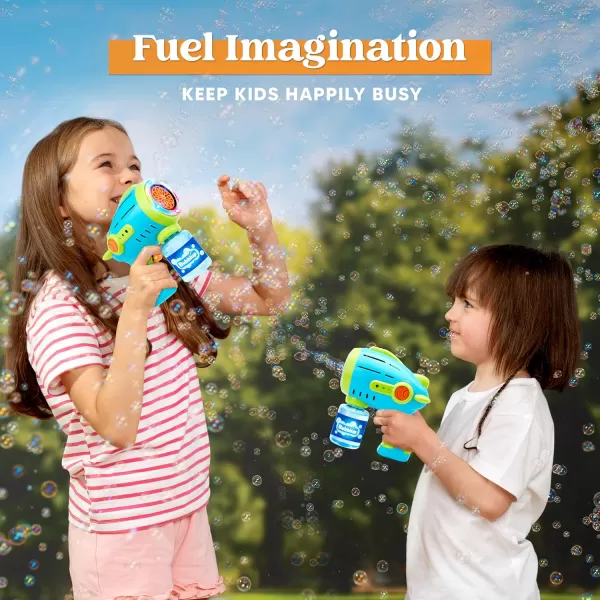 Sloosh Light Up Airship Bubble Guns for Kids Ages 48 with Bubble Refill Solution 10000 Bubbles 10 Holes Bubble Machine Gun for Toddlers Outdoor Toy Adults Summer Party Easter Gift