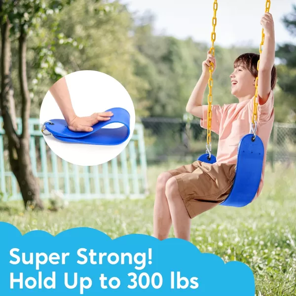 TURFEE Heavy Duty Swing Seat Green Color with 66 Chain Swing Set Accessories Replacement with Snap Hooks for Kids Outdoor Play Playground Trees Swing SetBlue
