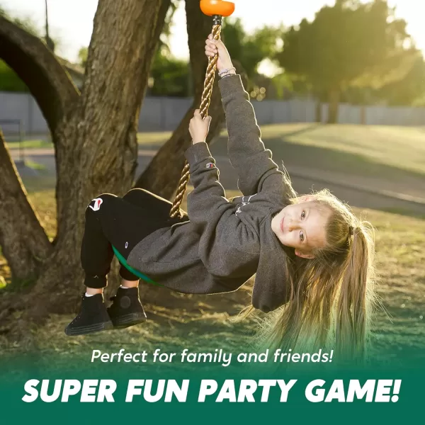 TURFEE Tree Swing for Kids  Single Disc Seat and Climbing Rope Set wCarabiner ampamp 4 Ft Strap  Treehouse and Outdoor Playground Accessories  Green 