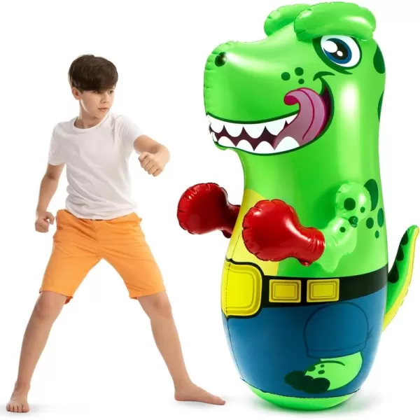 JOYIN Inflatable TRex Dinosaur Bopper 47 Inches Bop Bag Inflatable Punching Toy Kids Punching Bag with BounceBack Action
