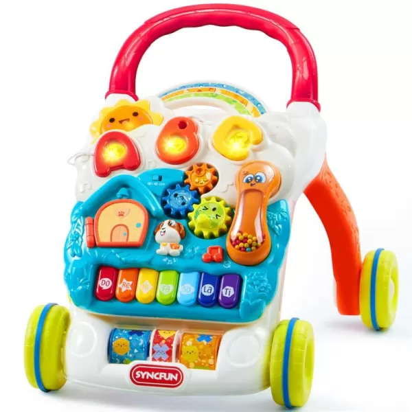 SYNCFUN Baby Learning Walker 2 in 1 Sit to Stand Learning Toys Baby Toys 612 Months Educational Toys for 1 Year Old Push Walker Gift with Wheels for Infant Boys Girls
