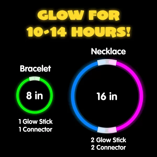 JOYIN 100 Pcs Glow Sticks Bulk 8quot Glowsticks Glow Stick Bracelets Necklaces Glow in the Dark Party Favors Easter Christmas Halloween Party Supplies Pack Football Party Supplies