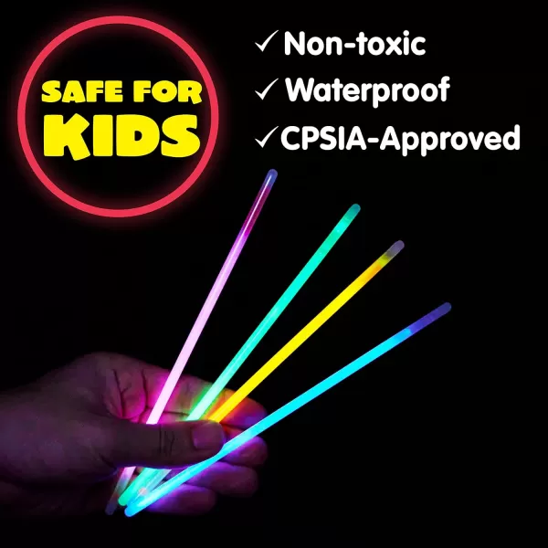 JOYIN 100 Pcs Glow Sticks Bulk 8quot Glowsticks Glow Stick Bracelets Necklaces Glow in the Dark Party Favors Easter Christmas Halloween Party Supplies Pack Football Party Supplies