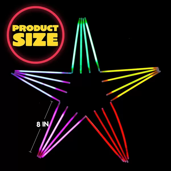 JOYIN 100 Pcs Glow Sticks Bulk 8quot Glowsticks Glow Stick Bracelets Necklaces Glow in the Dark Party Favors Easter Christmas Halloween Party Supplies Pack Football Party Supplies