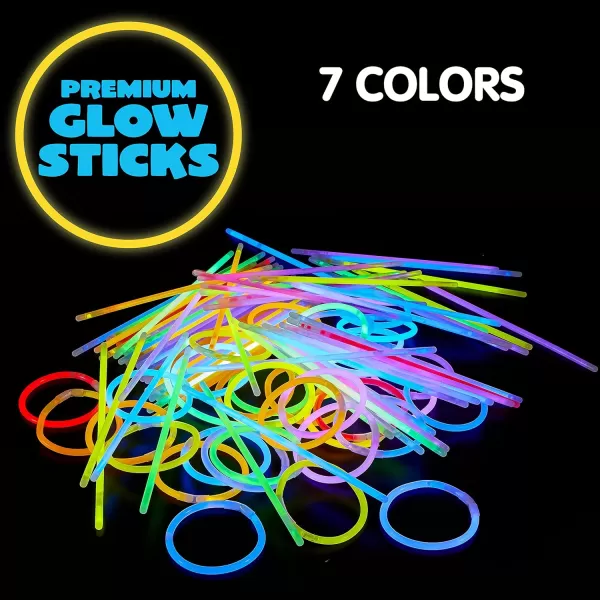 JOYIN 100 Pcs Glow Sticks Bulk 8quot Glowsticks Glow Stick Bracelets Necklaces Glow in the Dark Party Favors Easter Christmas Halloween Party Supplies Pack Football Party Supplies