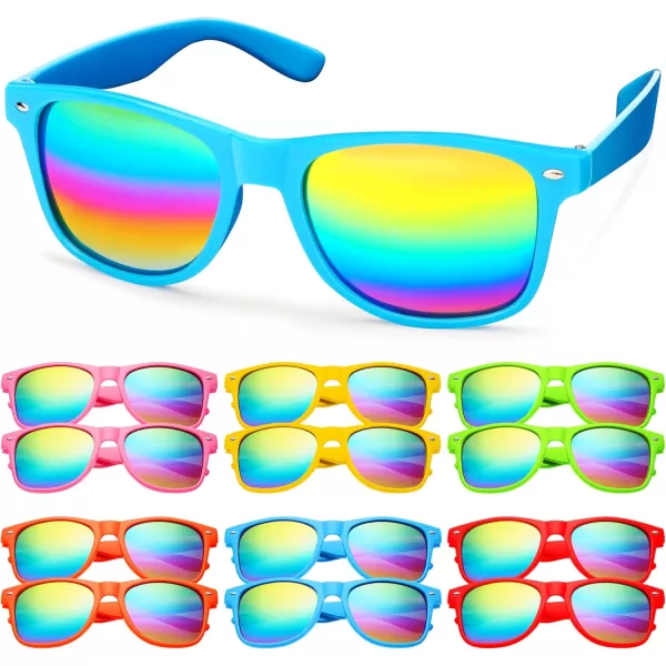 JOYIN 12 Pcs Kids Sunglasses Party Favors bulk Neon Sunglasses with UV Protection for Kids Pool Party Favors Boys and Girls Party sunglasses Goody Bags for kids Birthday