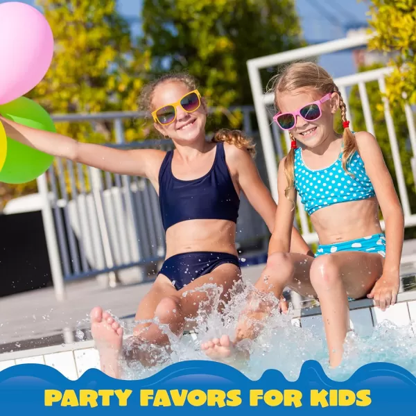 JOYIN 12 Pcs Kids Sunglasses Party Favors bulk Neon Sunglasses with UV Protection for Kids Pool Party Favors Boys and Girls Party sunglasses Goody Bags for kids Birthday