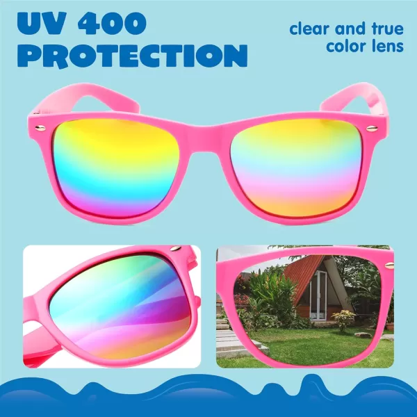 JOYIN 12 Pcs Kids Sunglasses Party Favors bulk Neon Sunglasses with UV Protection for Kids Pool Party Favors Boys and Girls Party sunglasses Goody Bags for kids Birthday