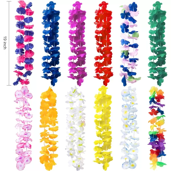 JOYIN 12 Pieces Luau Party Glasses and 12 Pieces Hawaiian Leis Flowers Leis Garlands Novelty Sunglasses Tropical Birthday Summer Beach Party Decoration Supplies