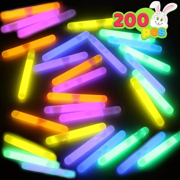 JOYIN 400 Pcs Mini Glow Sticks Bulk with 8 Colors for Party Supplies GlowinTheDark Easter Basket Stuffers Easter Party Supplies 4th of July Independent Day