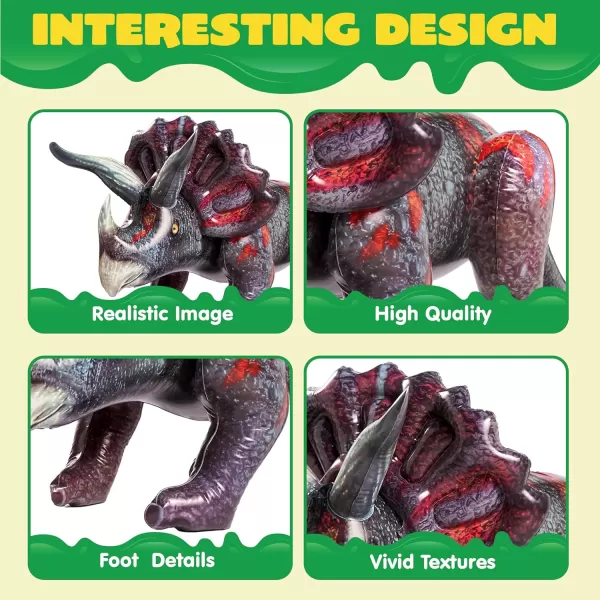 JOYIN 63quot Triceratops Inflatable Dinosaur Toy for Party Decorations Birthday Party Gift Gift for Kids and Adults