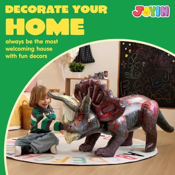 JOYIN 63quot Triceratops Inflatable Dinosaur Toy for Party Decorations Birthday Party Gift Gift for Kids and Adults