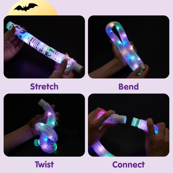 JOYIN 6PCS Halloween Glow Sticks Bulk Party Pack LED Light Up Pop Tubes Glow in The Dark Sensory Toys for Kid Girls Boys Birthday Halloween Party Favors Supplies Gift Glowsticks Goodie Bag Stuffers