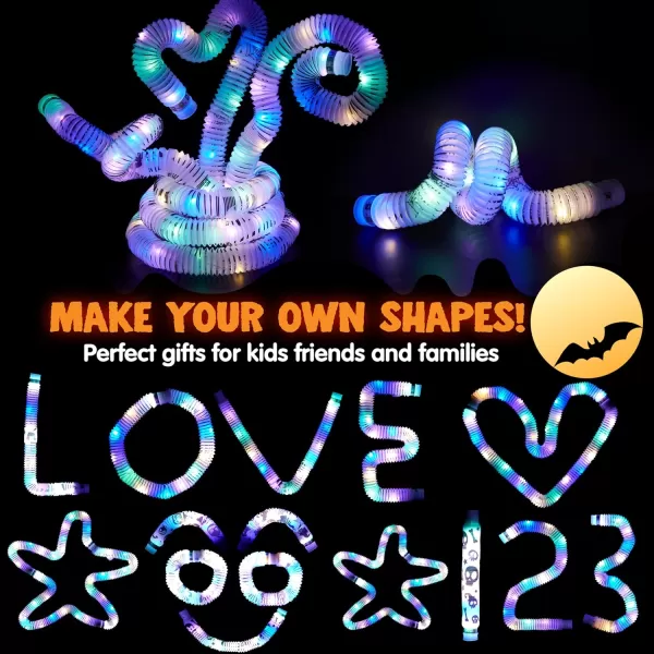 JOYIN 6PCS Halloween Glow Sticks Bulk Party Pack LED Light Up Pop Tubes Glow in The Dark Sensory Toys for Kid Girls Boys Birthday Halloween Party Favors Supplies Gift Glowsticks Goodie Bag Stuffers