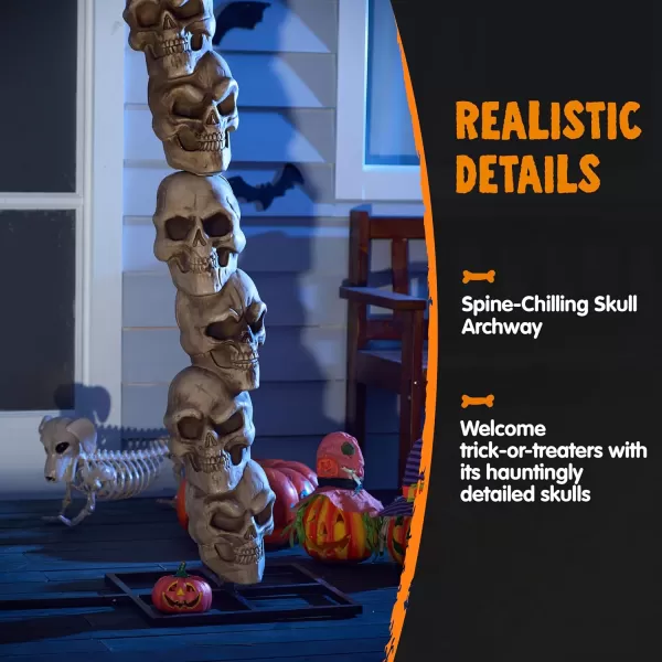 JOYIN 72ft Halloween Decorations Outdoor Skull Archway Scary Giant Skeleton Decor Arch Spooky Halloween Decorations Yard Garden Lawn Decor Graveyard Haunted House Decor Party Supplies