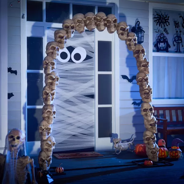 JOYIN 72ft Halloween Decorations Outdoor Skull Archway Scary Giant Skeleton Decor Arch Spooky Halloween Decorations Yard Garden Lawn Decor Graveyard Haunted House Decor Party Supplies