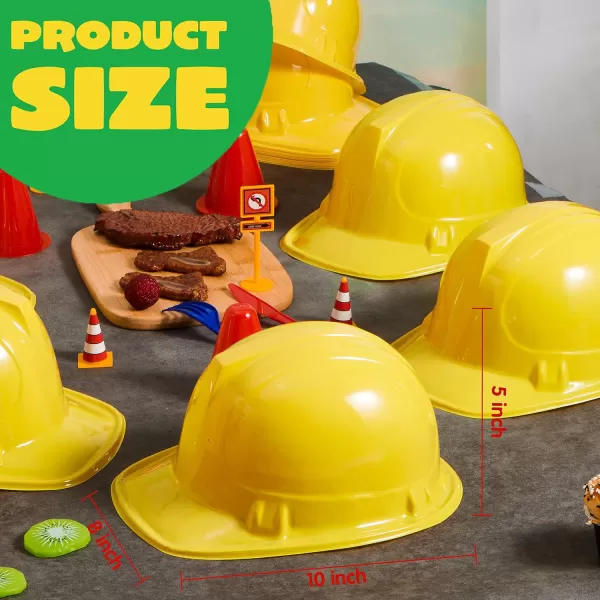 JOYIN Construction Hard Hats 24 Pcs Toy Plastic Kids Party Hats Yellow for Children Construction Birthday Party Building Theme Party Favors