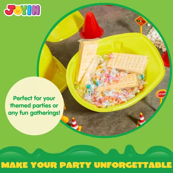 JOYIN Construction Hard Hats 24 Pcs Toy Plastic Kids Party Hats Yellow for Children Construction Birthday Party Building Theme Party Favors