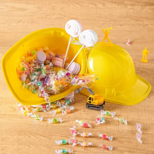 JOYIN Construction Hard Hats 24 Pcs Toy Plastic Kids Party Hats Yellow for Children Construction Birthday Party Building Theme Party Favors