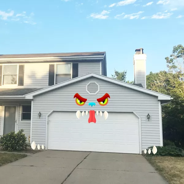 JOYIN Halloween Monster Trunk or Treat Car Archway Garage Decoration with Eyes Fangs Nostrils and Double Side Stickers