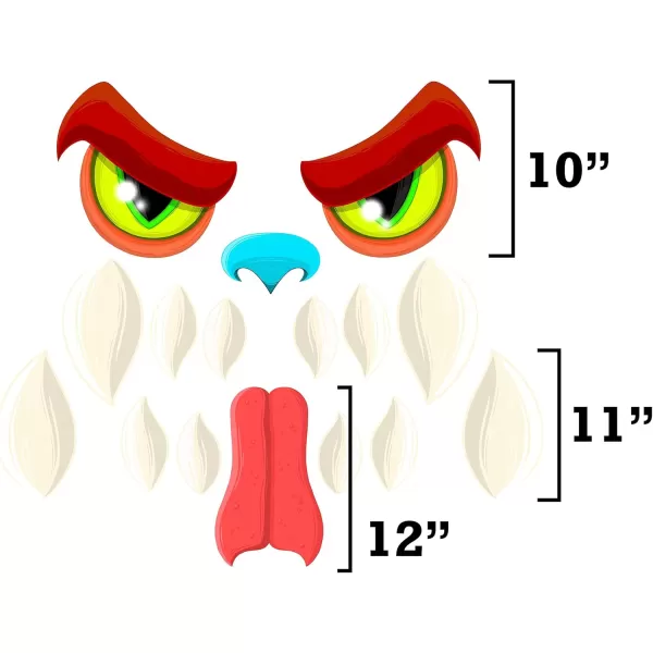 JOYIN Halloween Monster Trunk or Treat Car Archway Garage Decoration with Eyes Fangs Nostrils and Double Side Stickers