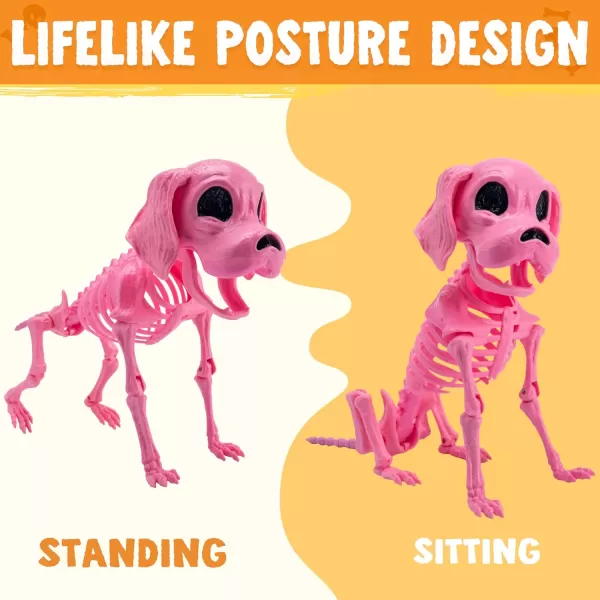JOYIN Posable Halloween Dog Skeleton Full Body Posable Joints Skeleton Puppy for Indoor Outdoor Skeleton Decorations Graveyard Party Haunted House Party Decor98 X 47 X 126