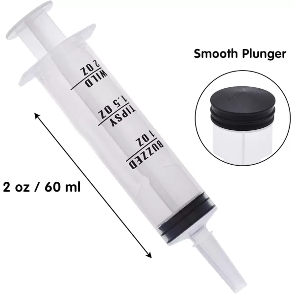 JOYIN 100 PCs 60ml Plastic Syringes 2 oz EasyGrip Caps Reusable Container Tubes with Individually Wrapped ampamp Caps