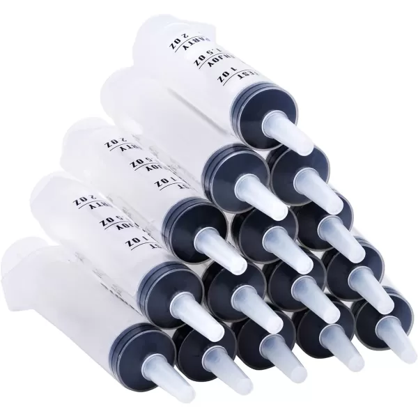 JOYIN 100 PCs 60ml Plastic Syringes 2 oz EasyGrip Caps Reusable Container Tubes with Individually Wrapped ampamp Caps