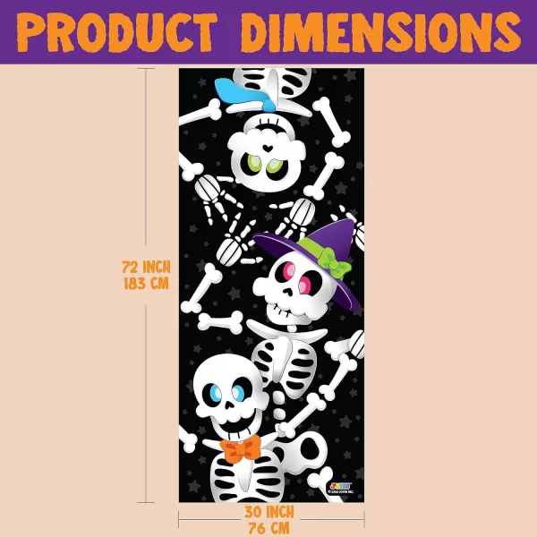 JOYIN 30x72 Door Cover Halloween Door Decor Decorations Indoor Creepy Haunted House Halloween Stickers Party Supplies Favors Garage Door Window Wall Cover Scary Skeletoncute skeleton