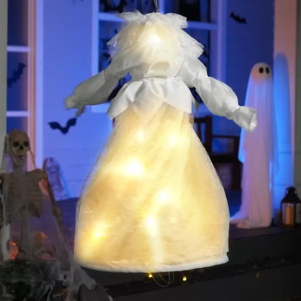 JOYIN 35quot Bride Ghost Halloween Decorations Outdoor Rotating Light Up Bride Hanging Animatronic Decor with SoundActivated Lights and Bridal Gown Halloween Decor for Haunted House Prop Dcor Outside