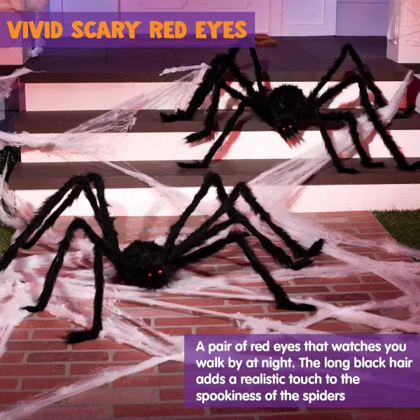 JOYIN 4 Packs Halloween Outdoor Decorations Hairy Spider Set Realistic Scary Fake Spider Hairy Spider Prop for for Halloween Yard Decorations Party Decor Black One 4725quot Two 355quot and One 295quot