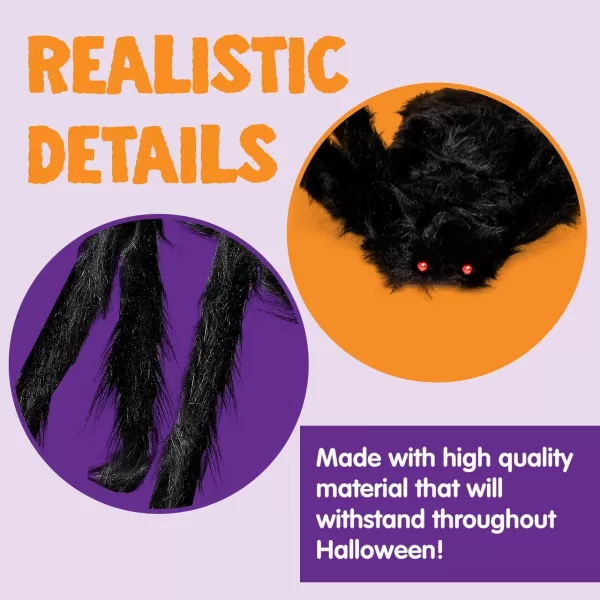 JOYIN 5 Packs Halloween Decorations Outdoor Giant Spiders Large Black Spider Set Halloween Decor Outside Fake Hairy Spiders with Different Size for Lawn Yard Indoor Decor35quot 30quot 30quot 24quot 24quot