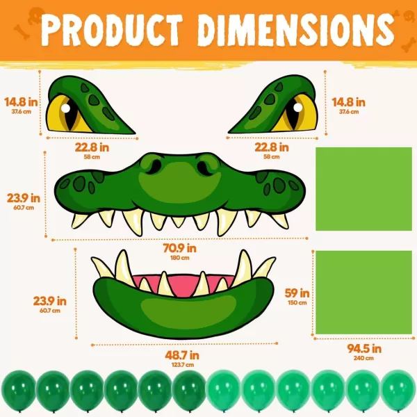 JOYIN Halloween Alligator Trunk or Treat Car Decorations Kit for SUV Truck Halloween Decorations Outdoor Decor Vehicle Pickup Van Party Supplies Balloons Door Archway Entryway Haunted House Scary