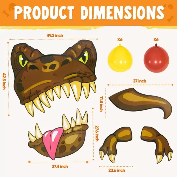 JOYIN Halloween Dinosaur Trunk Or Treat Car Decorations Kit for SUV Halloween Decorations Outdoor Indoor Decor Balloons Trex Haunted House Door Archway Entryway Tassels Paper Board Dot Glue