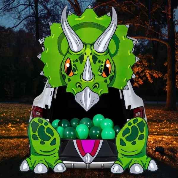 JOYIN Halloween Dinosaur Trunk Or Treat Car Decorations Kit for SUV Halloween Decorations Outdoor Indoor Decor Triceratops Balloons Haunted House Trunk Archway Car Garage Lawn